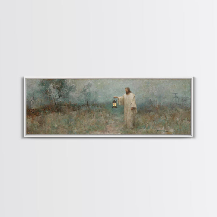 Dawn Of Peace – Framed Canvas Print – Christian Art – Jesus Painting – Panoramic Art – Christian Canvas – Vintage Christian Art