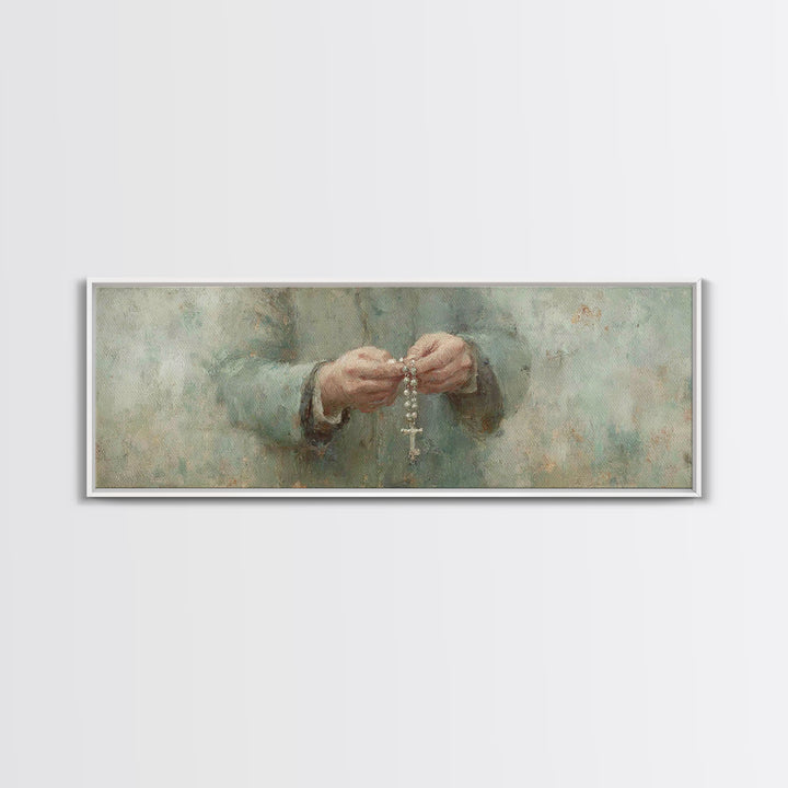 Grace In Stillness – Framed Canvas Print – Christian Wall Art – Christian Art Canvas – Panoramic Painting – Christian Art – Jesus Painting