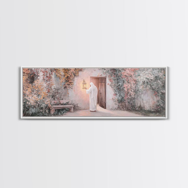 Olive Grove Mercy | Framed Canvas Print | Christian Art | Jesus Painting | Panoramic Art | Christian Decor | Christian Gift | Large Christi