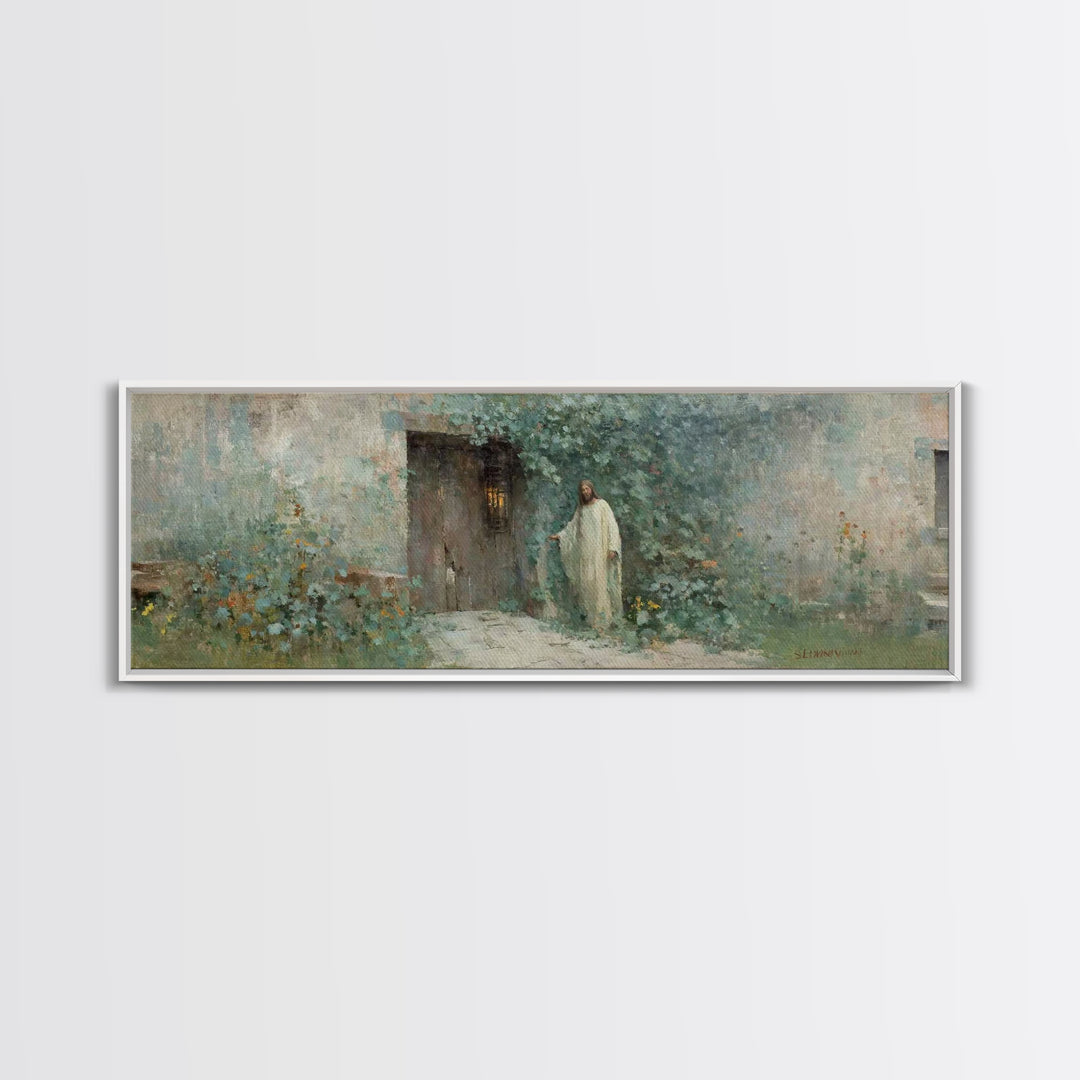 Doorway Of Grace – Framed Canvas Print – Christian Art – Jesus Painting – Panoramic Art – Christian Decor – Christian Gift – Large Christia