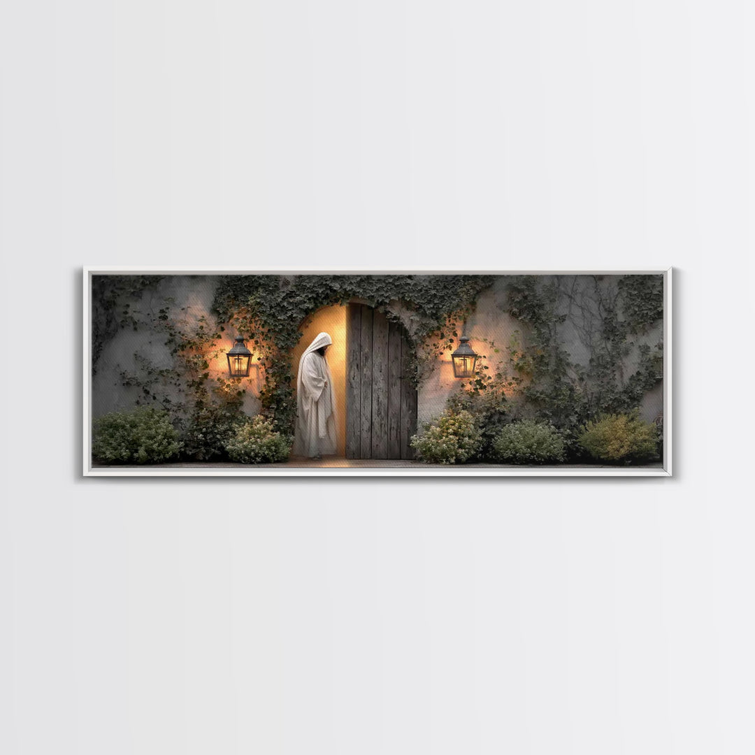 Vine-Covered Calling | Framed Canvas Print | Christian Art | Jesus Painting | Panoramic Art | Christian Decor | Christian Gift | Large Chri