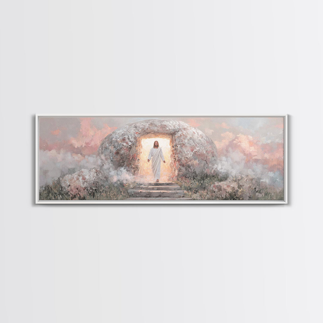 Gate Of Glory | Framed Canvas Print | Panoramic Art | Christian Paintings | Christian Art Canvas | Jesus Art Print | Christmas Wall Art