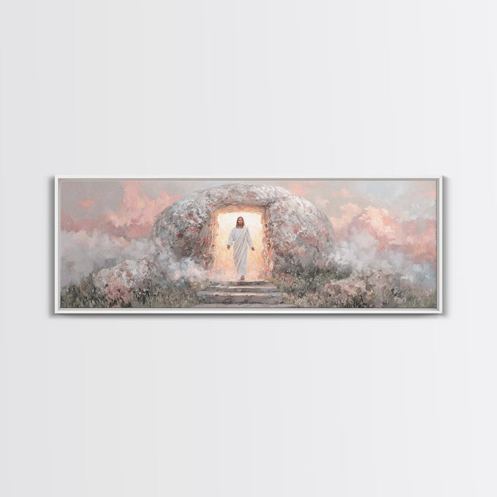 Gate Of Glory | Framed Canvas Print | Panoramic Art | Christian Paintings | Christian Art Canvas | Jesus Art Print | Christmas Wall Art
