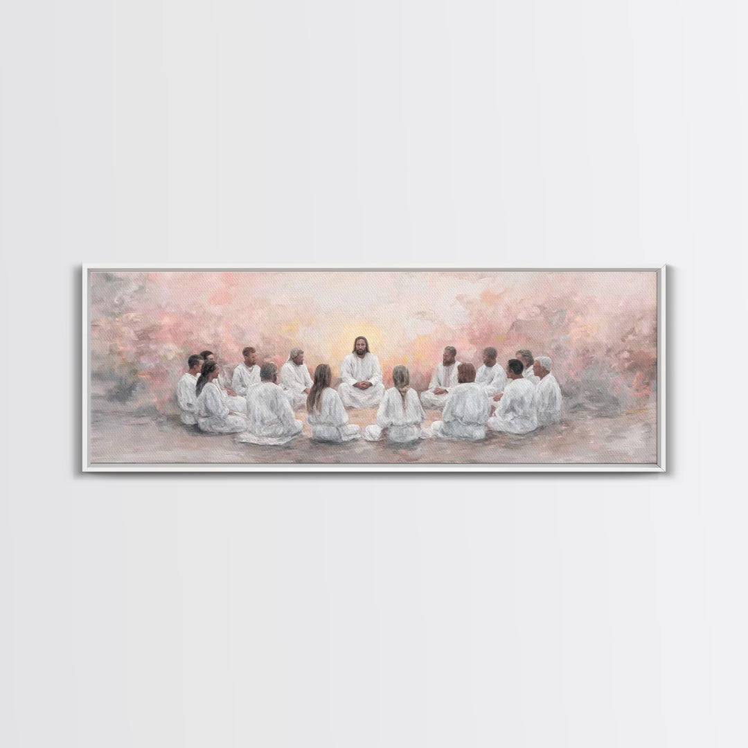 Circle Of Peace | Framed Canvas Print | Extra Wide Art | Christian Wall Art | Christian Art Canvas | Christian Painting | Jesus Art Print