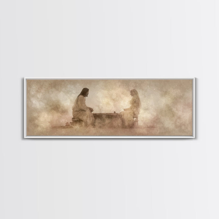 Well Of Mercy – Framed Canvas Print – Panoramic Painting – Christian Art Canvas – Jesus Painting – Christian Wall Art – Christian Art Work