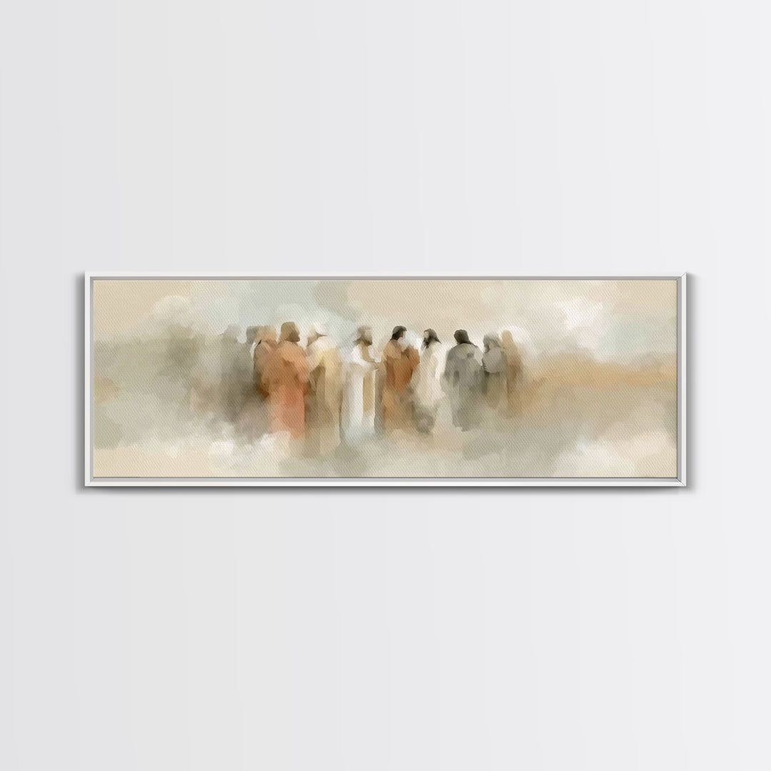 Clouds of Majesty | Framed Canvas Print | Christian Wall Art | Jesus Painting | Panoramic Wall Art | Christian Art Canvas | Vintage Christi