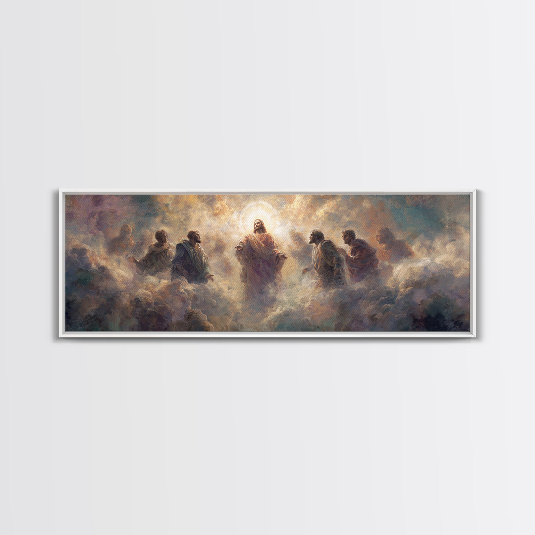 Circle Of Light | Framed Canvas Print | Christian Wall Art | Panoramic Painting | Jesus Painting | Christian Art Canvas | Large Christian A