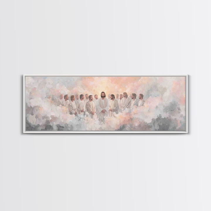 Celestial Assembly – Framed Canvas Print – Christian Wall Art – Panoramic Painting – Jesus Painting – Christian Art Canvas – Large Christia