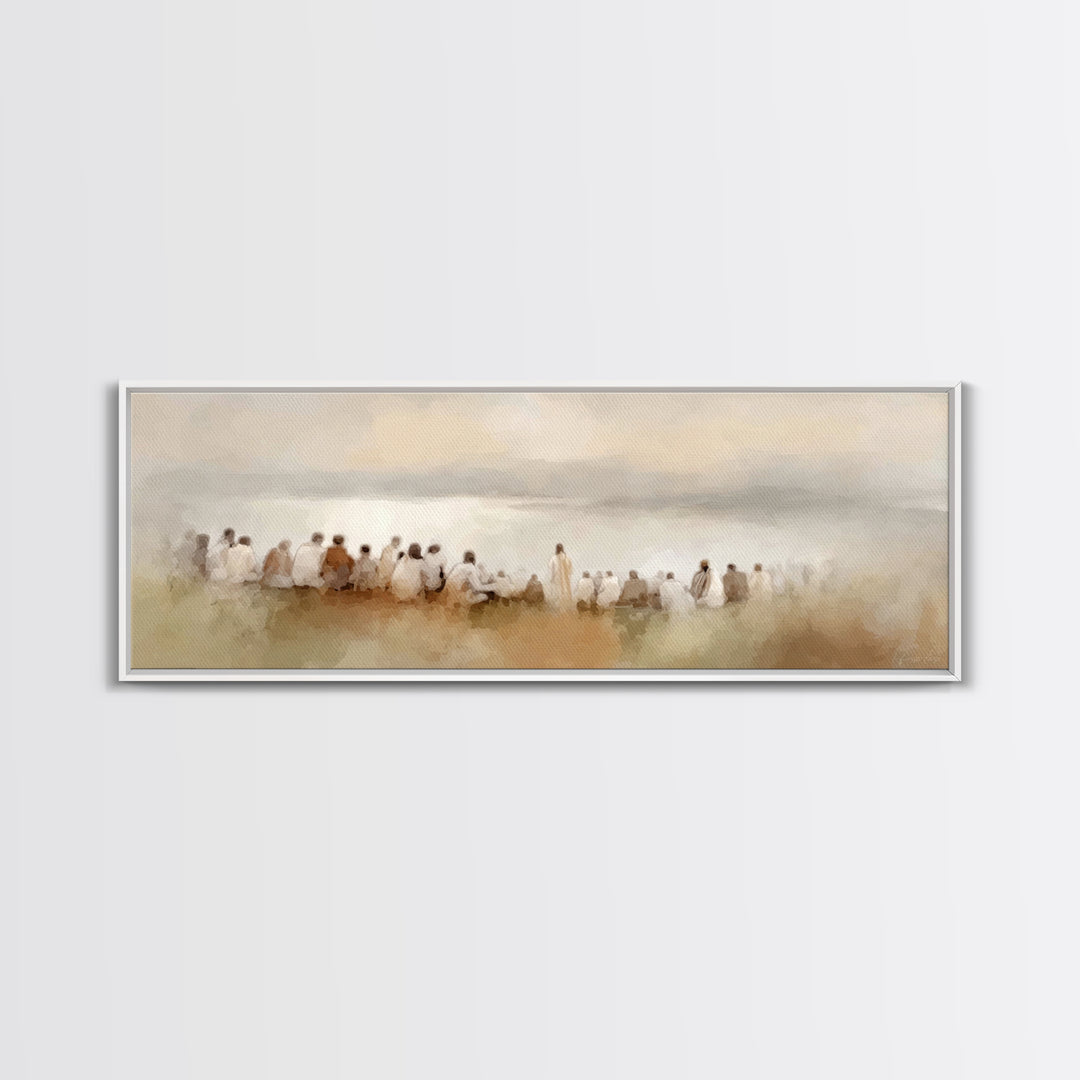 Heavenly Meadow Peace – Framed Canvas Print – Christian Art Print – Panoramic Painting – Jesus Art Print – Christian Wall Art – Christmas A
