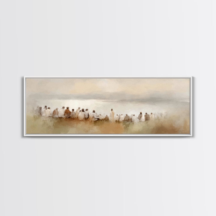 Heavenly Meadow Peace – Framed Canvas Print – Christian Art Print – Panoramic Painting – Jesus Art Print – Christian Wall Art – Christmas A