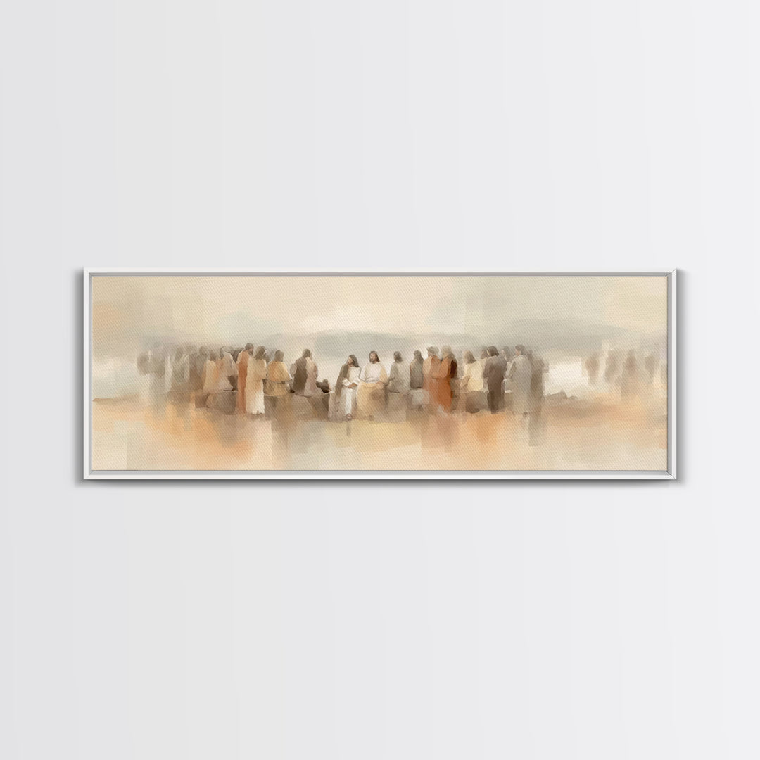 Still Waters Hope, Framed Canvas Print, Christian Wall Art, Panoramic Art, Jesus Canvas Art, Christian Painting, Christian Christmas Art