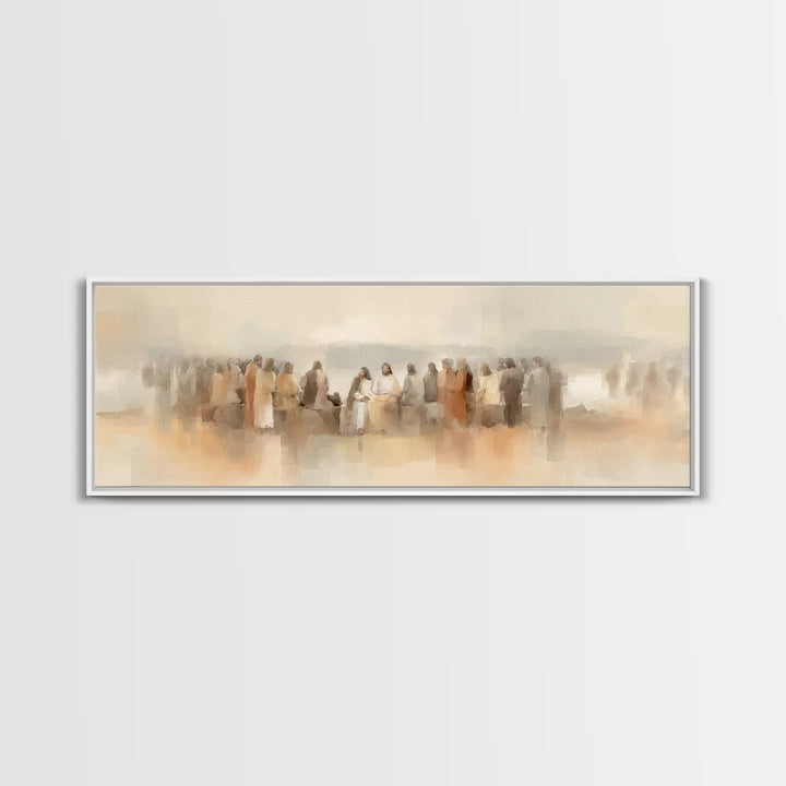 Still Waters Hope, Framed Canvas Print, Christian Wall Art, Panoramic Art, Jesus Canvas Art, Christian Painting, Christian Christmas Art