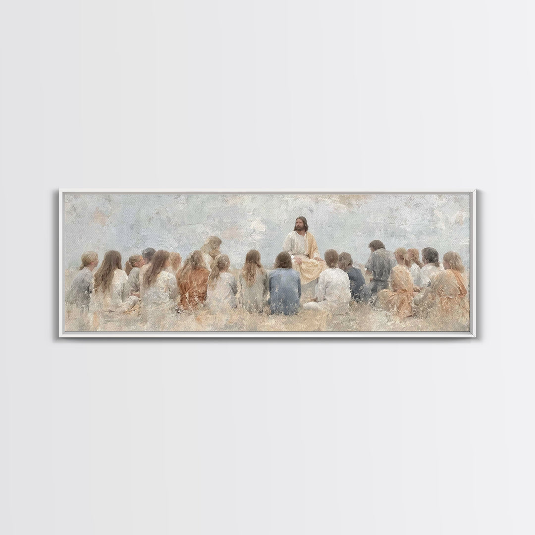 Desert Morning Calm – Framed Canvas Print – Christian Art – Panoramic Wall Art – Jesus Painting – Christian Art Canvas – Christmas Art Prin