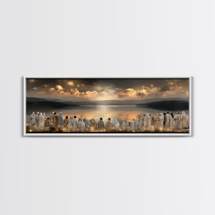 Rising Promise Light – Framed Canvas Print – Christian Wall Art – Panoramic Print – Jesus Canvas Art – Modern Christian Art – Christmas Déc