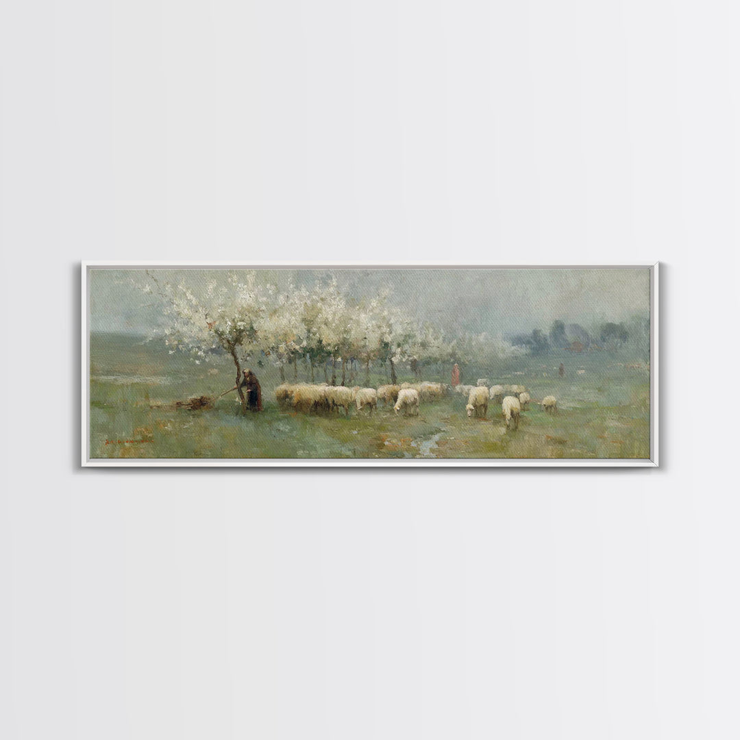 Fields Of Stillness | Framed Canvas Print | Panoramic Frame | Christian Art Work | Jesus Painting Canvas | Christian Decorations | Christia