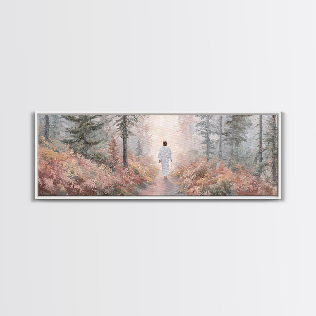 Light Of The Way, Framed Canvas Print, Panoramic Wall Art, Christian Art Canvas, Jesus Painting, Christian Christmas Art, Christian Wall Ar