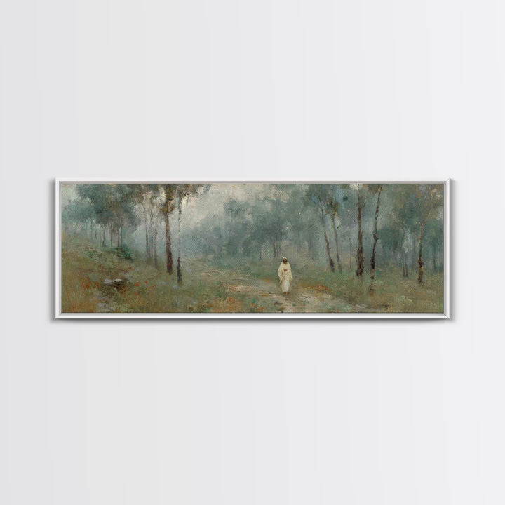 Forest Of Mercy - Framed Canvas Print - Panoramic Painting - Christian Wall Art - Jesus Painting - Christian Art Work - Christmas Art