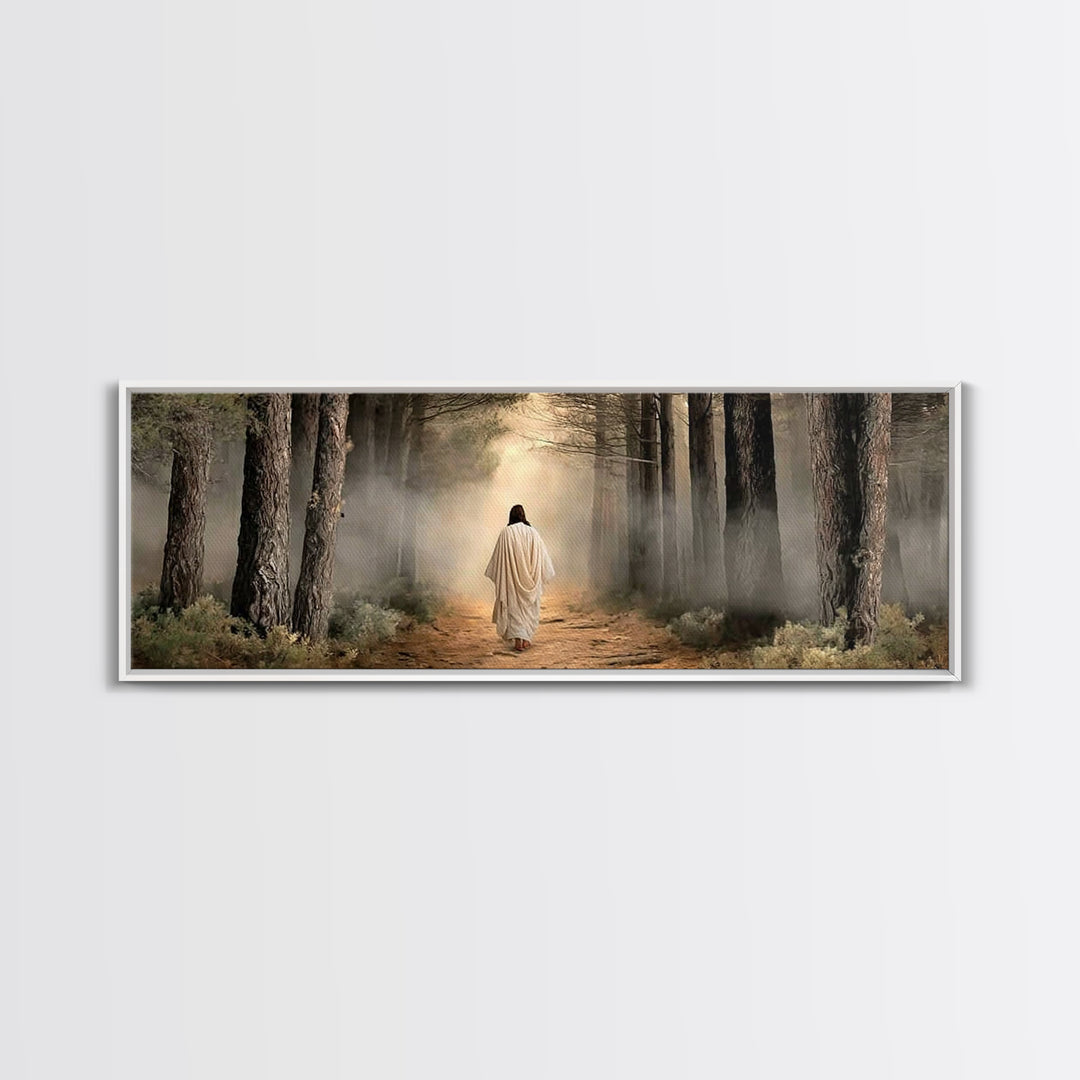 Walk In Holiness – Framed Canvas Print – Panoramic Frame – Christian Art Print – Jesus Painting – Christian Wall Art – Christmas Art