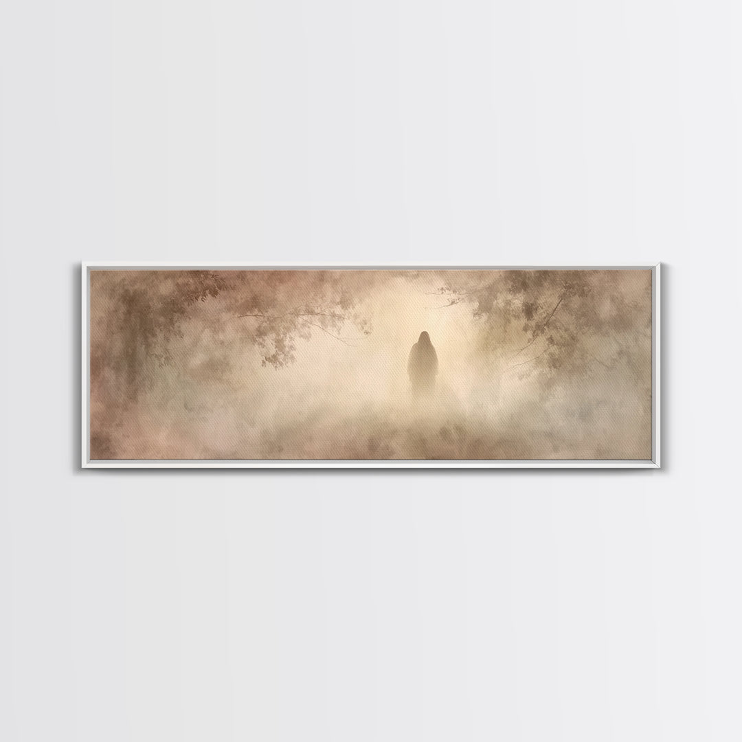 Radiant Stillness – Framed Canvas Print – Panoramic Painting – Christian Art – Jesus Painting – Christian Wall Art – Christmas Art