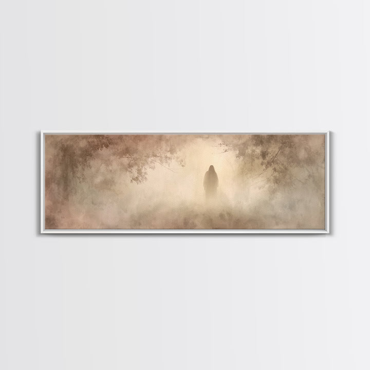 Radiant Stillness – Framed Canvas Print – Panoramic Painting – Christian Art – Jesus Painting – Christian Wall Art – Christmas Art