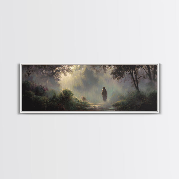 Light Through Eden – Framed Canvas Print – Panoramic Wall Art – Christian Art Canvas – Jesus Painting – Christian Art – Christian Christmas
