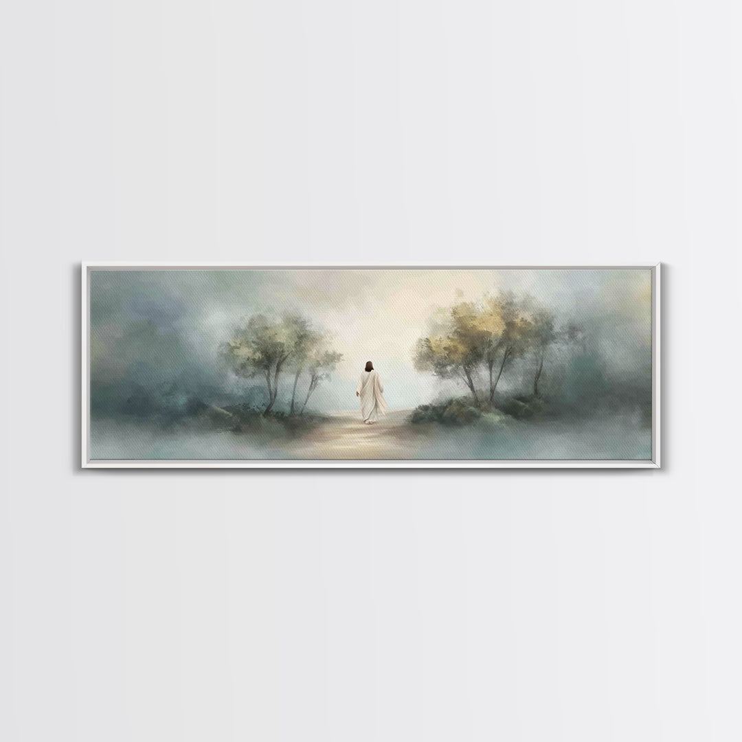 Whispers Of Heaven, Framed Canvas Print, Panoramic Art, Christian Wall Art, Jesus Art Print, Christian Art Canvas, Christmas Art