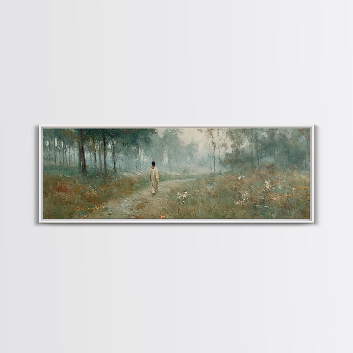 Path Of Refuge – Framed Canvas Print – Extra Wide Art – Christian Paintings – Jesus Canvas Art – Christian Wall Art – Christmas Art