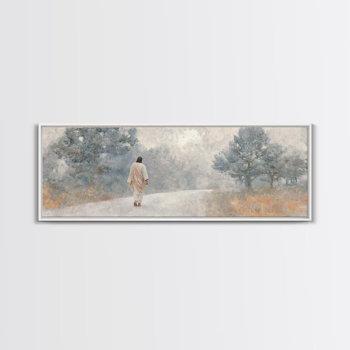Walk Of Promise, Framed Canvas Print, Panoramic Print, Christian Art Canvas, Jesus Painting, Christian Christmas Art, Christian Decor