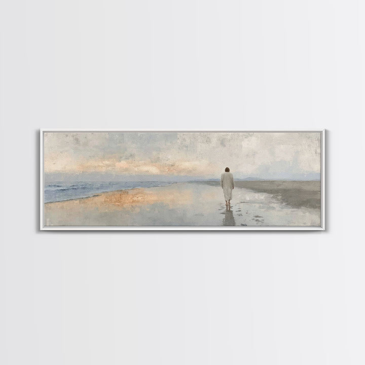 Heaven’s Footsteps – Framed Canvas Print – Panoramic Art – Christian Art Work – Jesus Art Print – Christian Wall Art – Christmas Art