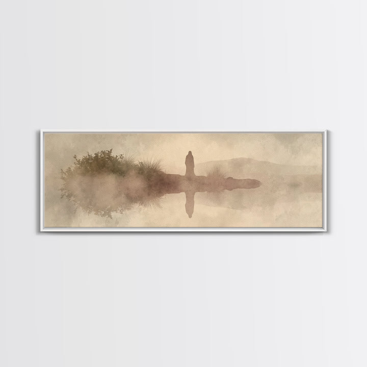 Horizon Of Light | Framed Canvas Print | Panoramic Art | Christian Art Canvas | Jesus Painting | Christian Wall Art | Christmas Art