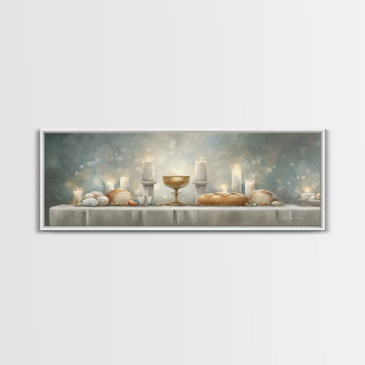 Table Of Covenant, Framed Canvas Print, Panoramic Wall Art, Christian Art Canvas, Christian Wall Art, Christian Christmas Art, Christian De