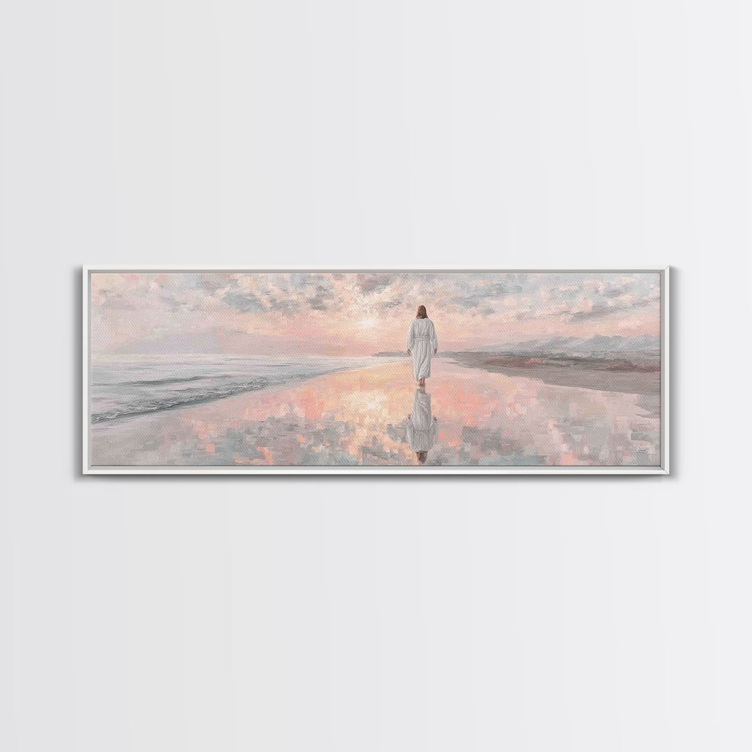 Reflections Of Grace, Framed Canvas Print, Christian Art Canvas, Panoramic Painting, Jesus Painting, Christian Wall Art, Christmas Art