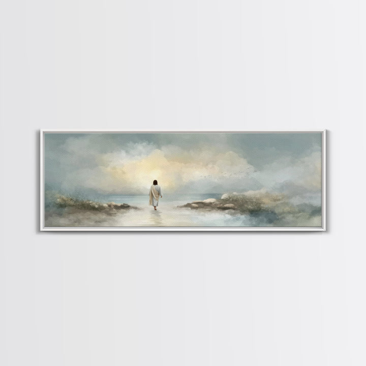 Beacon Of Dawn – Framed Canvas Print – Panoramic Art – Christian Wall Art – Christian Art Canvas – Jesus Painting – Christian Christmas Art