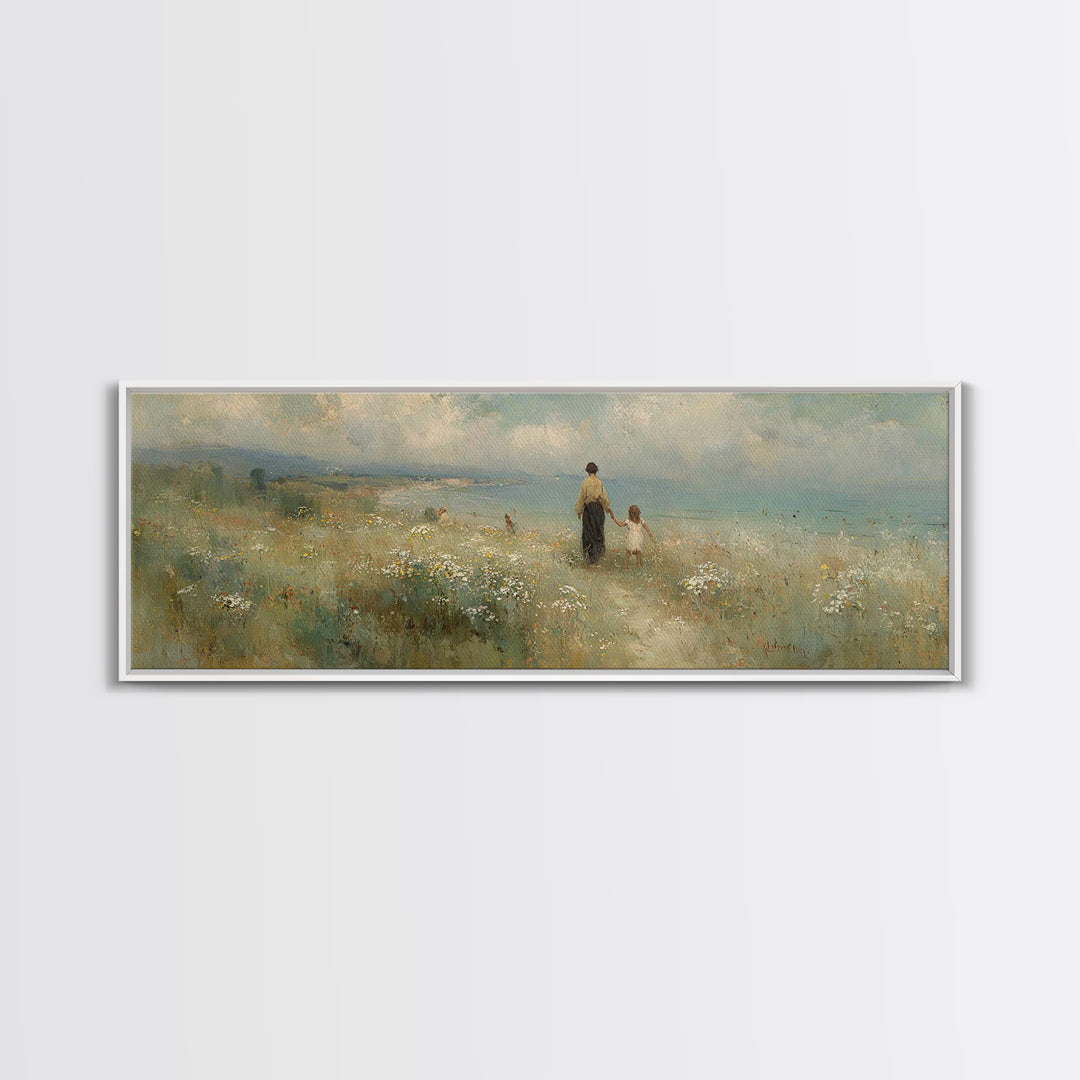 Soft Morning Bloom – Framed Canvas Print – Panoramic Wall Art – Christian Art – Jesus Painting – Christian Art Canvas – Christian Gift