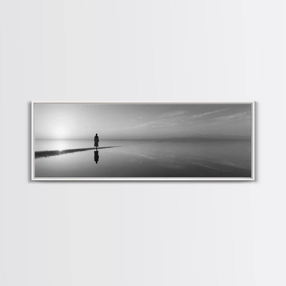 Morning Grace, Framed Canvas Print, Panoramic Wall Art, Christian Art Canvas, Jesus Painting, Christian Decorations, Christian Gift