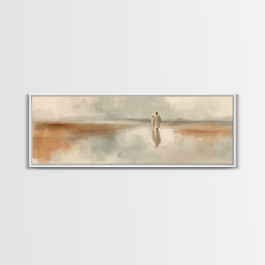 Eternal Calm – Framed Canvas Print – Panoramic Frame – Christian Art – Jesus Painting – Christian Canvas Art – Christian Wall Art