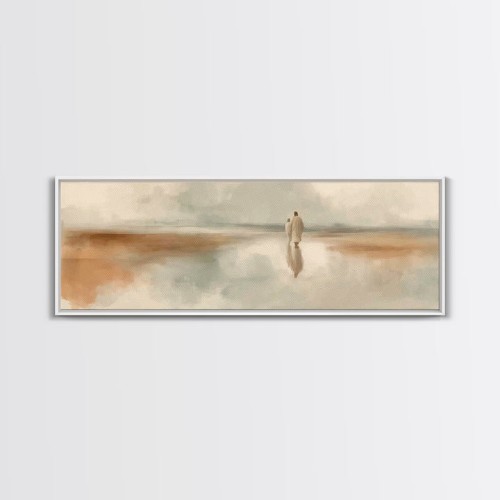 Eternal Calm – Framed Canvas Print – Panoramic Frame – Christian Art – Jesus Painting – Christian Canvas Art – Christian Wall Art