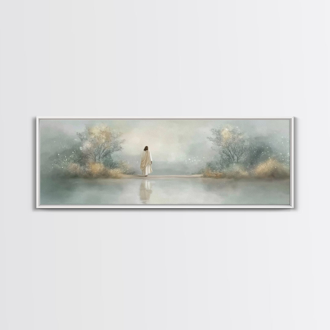 Sacred Horizon, Framed Canvas Print, Panoramic Wall Art, Christian Painting, Jesus Art Print, Christian Decor, Christian Gift Ideas