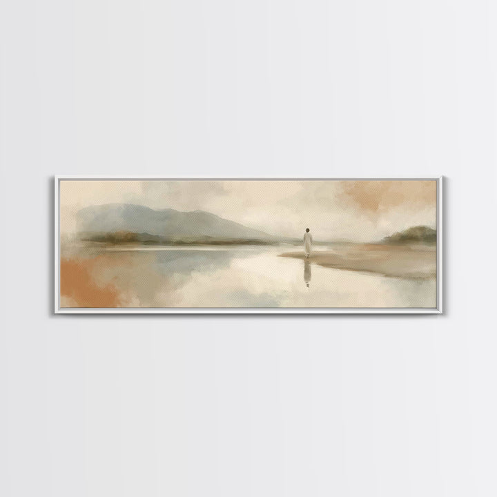 Hillside Promise, Framed Canvas Print, Panoramic Wall Art, Christian Art Canvas, Jesus Painting, Christian Decorations, Christian Gift
