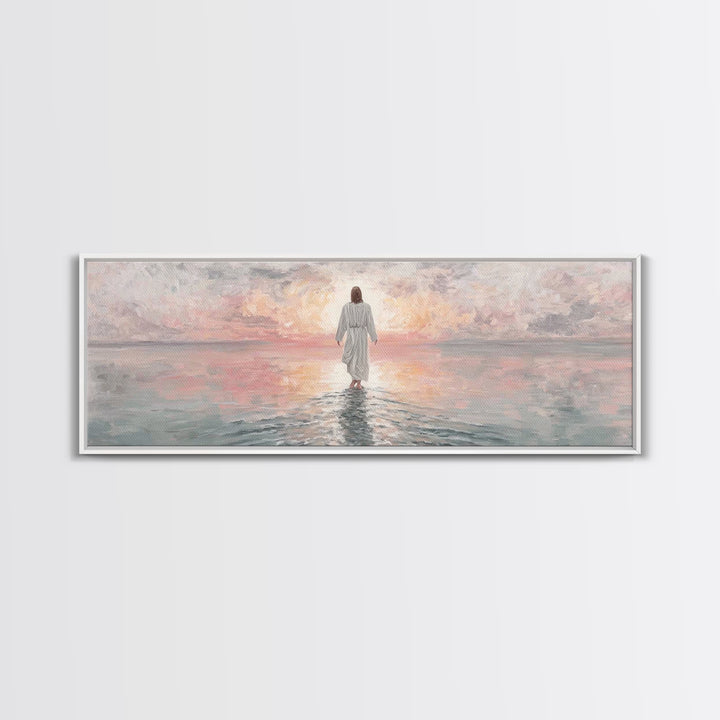 Dawn Of Hope, Framed Canvas Print, Panoramic Print, Christian Painting, Jesus Art Print, Christian Decor, Christian Gift Ideas