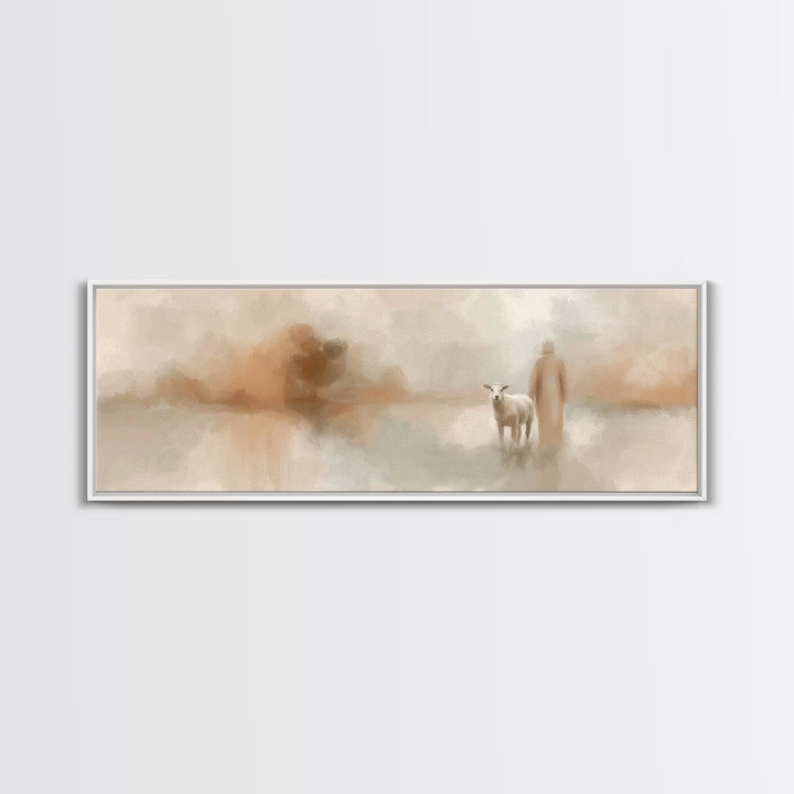 Silent Hope – Framed Canvas Print – Panoramic Frame – Christian Christmas Art – Jesus Painting – Christian Art Canvas – Vintage Christian A