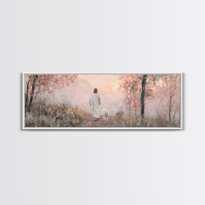 Dawn Of Peace – Framed Canvas Print – Panoramic Painting – Christian Wall Art – Jesus Art Print – Christian Canvas Art – Modern Christmas A