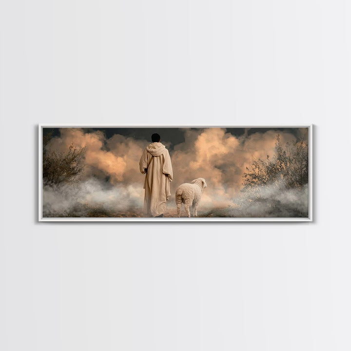 Sacred Path | Framed Canvas Print | Panoramic Frame | Jesus Painting Canvas | Christian Wall Art | Christmas Canvas Wall Art | Unique Chris