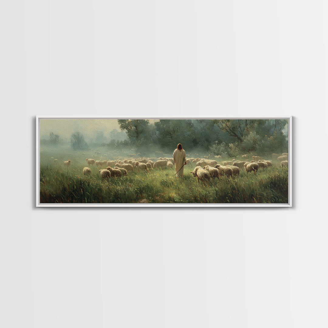 Gentle Sky Calling | Framed Canvas Print | Panoramic Art | Christian Art Canvas | Modern Jesus Art | Christian Gift Ideas | Christmas Art P