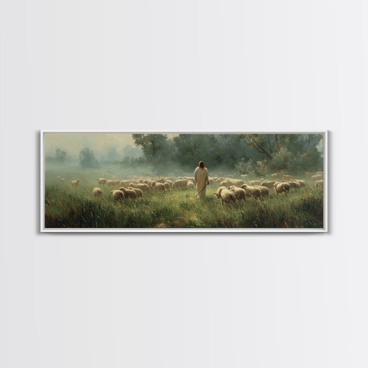 Gentle Sky Calling | Framed Canvas Print | Panoramic Art | Christian Art Canvas | Modern Jesus Art | Christian Gift Ideas | Christmas Art P