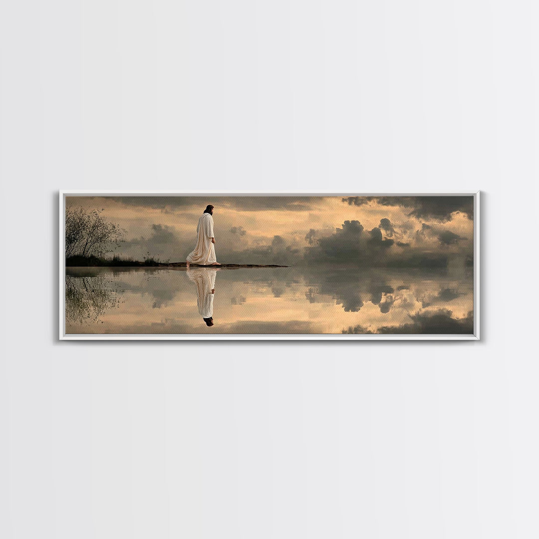 Dawn Of Mercy – Framed Canvas Print – Christian Wall Art – Christian Art Canvas – Jesus Painting – Panoramic Art