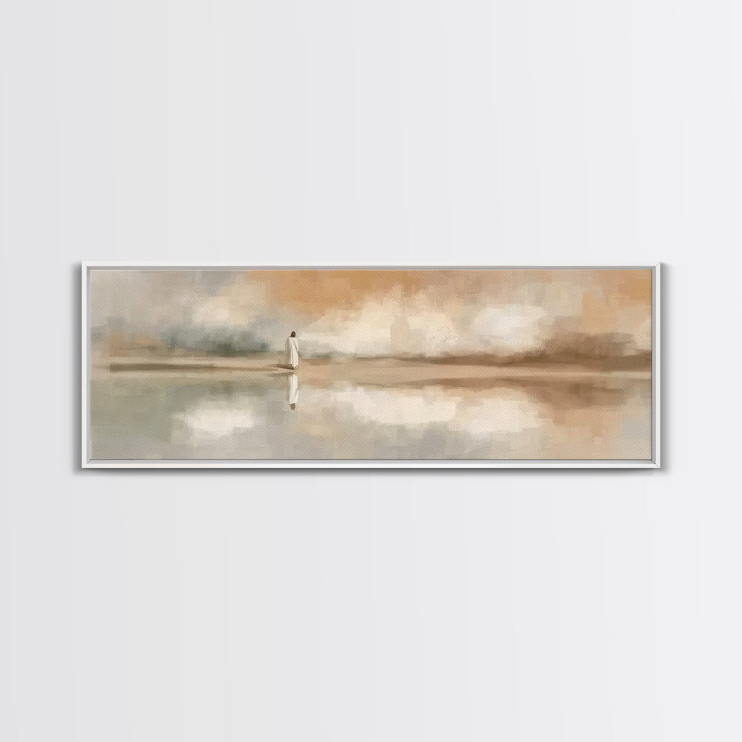 Sacred Reflections – Framed Canvas Print – Christian Art Canvas – Panoramic Painting – Christian Wall Art – Large Jesus Painting