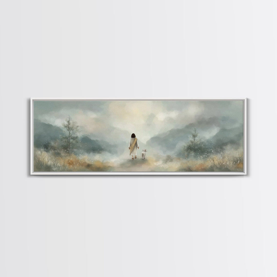 Soft Morning Grace | Framed Canvas Print | Panoramic Art | Christian Wall Art | Christian Art Canvas | Jesus Painting