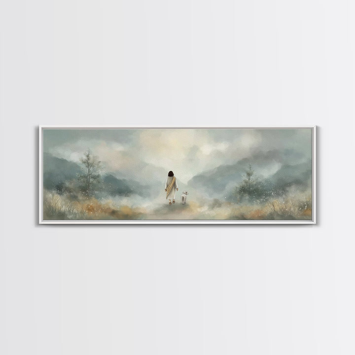 Soft Morning Grace | Framed Canvas Print | Panoramic Art | Christian Wall Art | Christian Art Canvas | Jesus Painting