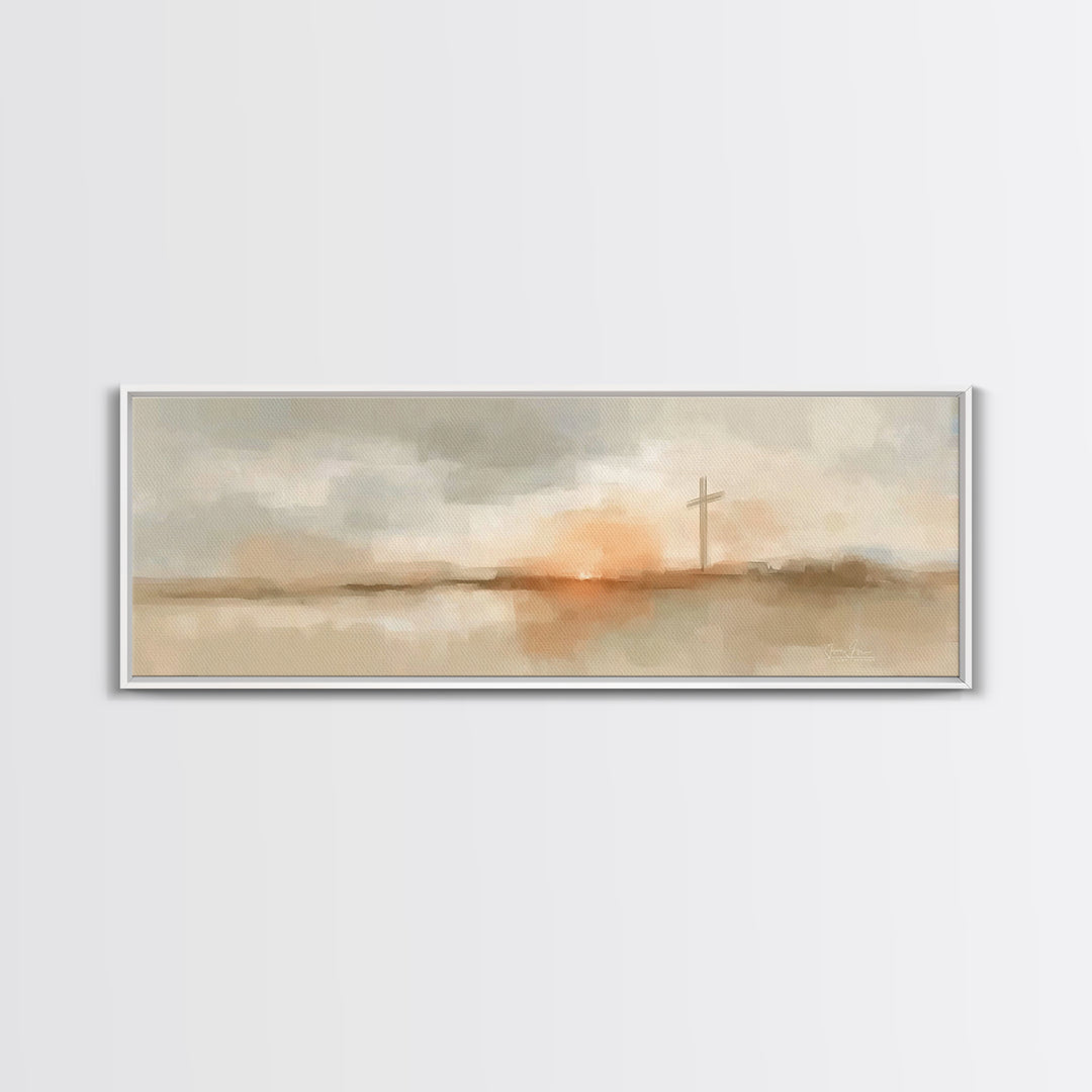 Horizon Of Mercy | Framed Canvas Print | Panoramic Frame | Christian Art Canvas | Christian Wall Art | Subtle Christian Art | Christian Pai